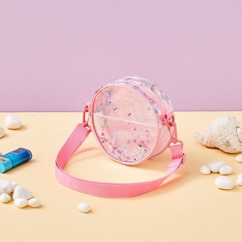 반짝이는 여름날의 추억을 담는, 모던하우스 키즈토이백 글리터 비치크로스백 핑크