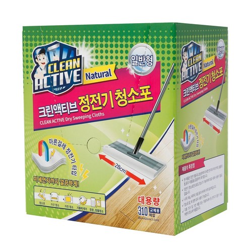 크린액티브 대용량 정전기(310매) 일반형 청소포, 1개