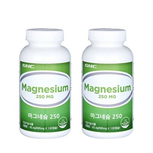 GNC 마그네슘 250, 120캡슐, 2개