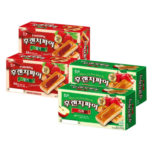 해태 후렌치파이 192g 4박스 (딸기 2박스 + 사과 2박스)