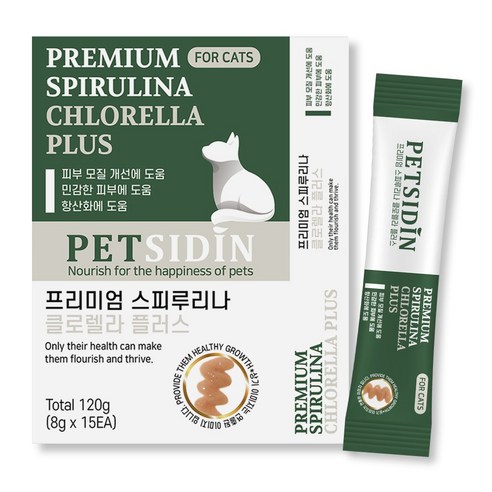 펫시딘 고양이 스피루리나 클로렐라 피부모질개선 민감한피부 항산화 영양제, 1개