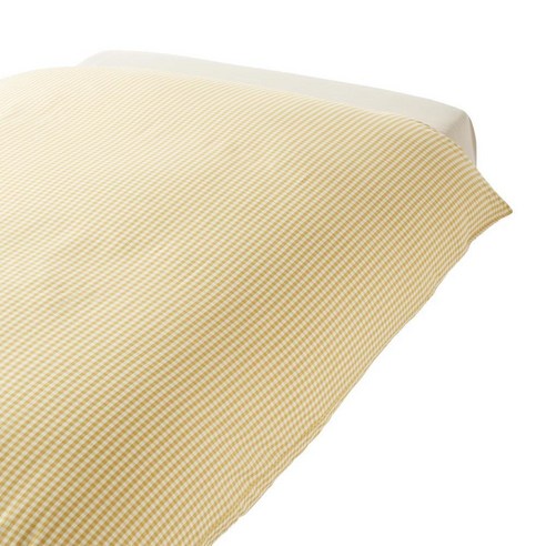 포근한 숙면을 위한 선택, 무인양품 건조하기 쉬운 이불 커버 머스타드 체크 싱글 무인양품이불커버