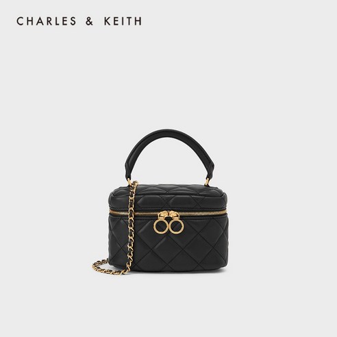 찰스앤키스 CHARLES&KEITH 박스백 CK6-80781893 여성 깅엄 체인 토트겸 크로스백