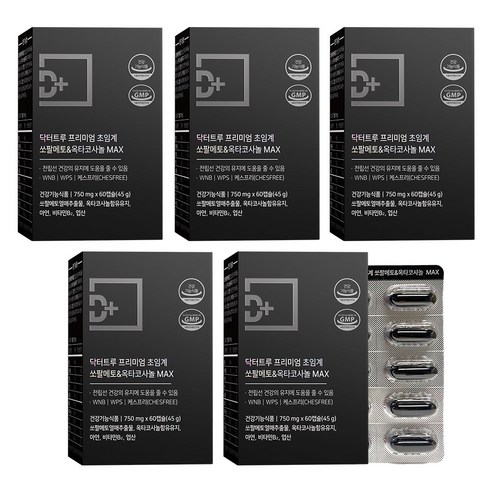 닥터트루 WPS WNB 초임계 쏘팔메토 옥타코사놀 전립선 소팔메토 남성 영양제, 5개, 60정