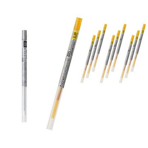 꼬맹이샵 유니 시그노 스타일핏트 젤잉크 리필심 UMR-109 0.38mm +M5R-189, 10개+샤프리필1개, 골든옐로우69