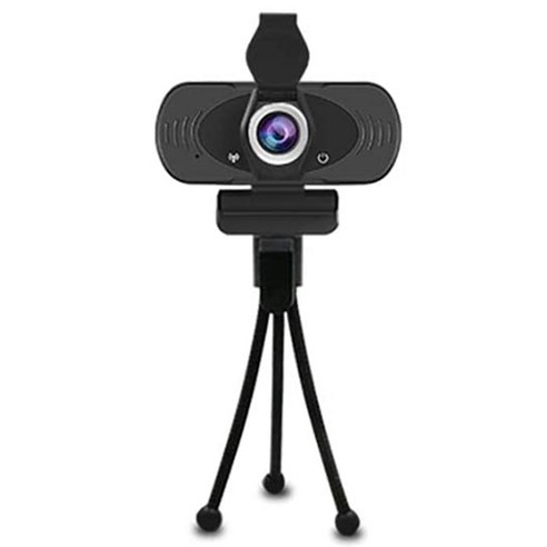 1080p 프라이버시 커버와 삼각대 30fps 플러그 및 플레이 와이드 스크린 라이브가있는 내장형 마이크가있는 풀 HD USB 웹캠, 하나, 보여진 바와 같이