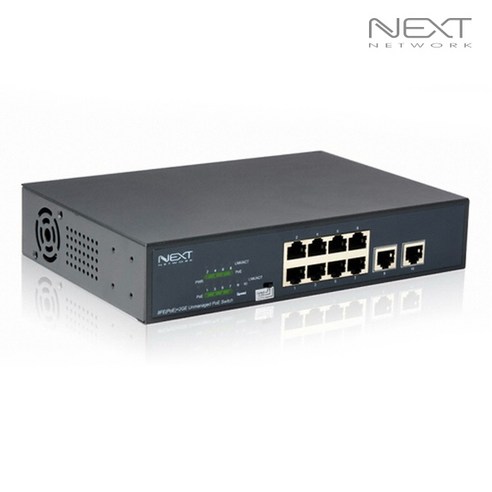 넥스트 8포트 10/100 Mbps PoE+2포트 업링크 스위칭 허브, NEXT-POE808FP