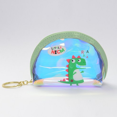 라듐 지갑 쇼트 패션 어 버전 초승달 라듐 사랑스러운 다기능 수납 가방, 녹색 공룡