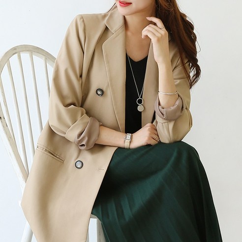 데일리앤 먼슬리 오버핏 더블 롱 자켓