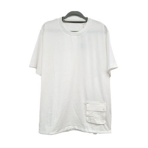 코오롱스포츠 x 세이신 남성 포켓 반팔 라운드티 화이트 블랙 디테처블 포켓 코튼 루즈핏 티셔츠 TLTCM23751 OWH BLK