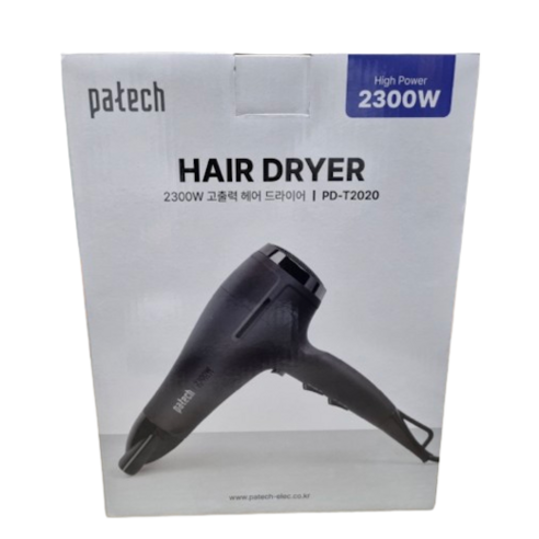 [한일전자] 파테크 2300W 고출력 헤어드라이기 PD-T2020 강력한 바람 6단계 쿨샷 가벼운 드라이기 미용실 전문가용 휴대용 여행용 저소음 냉풍