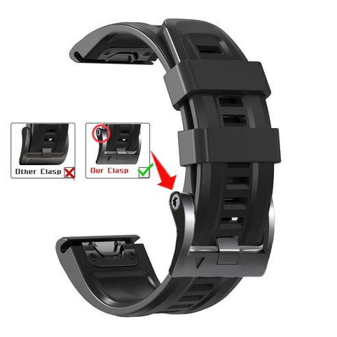 때문에 Garmin Descent G1 Mk1 Mk2 Mk2i 스트랩 Quick Fit 22mm 26mm 고품질 실리콘 손목대 가민 시계대, #2