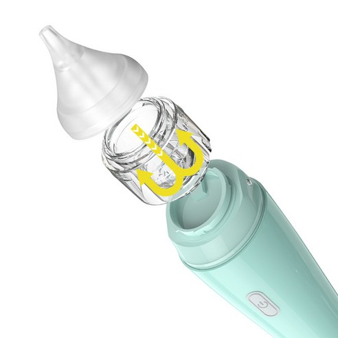 콧물흡입기 편리한 콧물 흡입 유아 전기 Snot 흡입 장치 신생아 Snot 청소기 매듭 기, 프리사이즈, 그린화이트