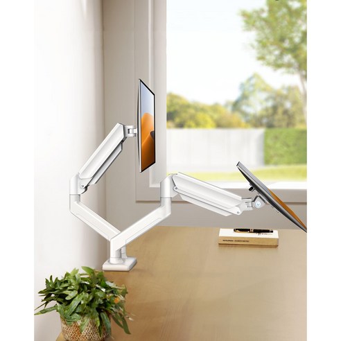 편안하고 생산적인 작업 공간을 위한 필수품: 헤미션 고중량 듀얼 모니터 암