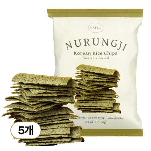 파플 누룽지 김맛 현미칩, 60g, 5개