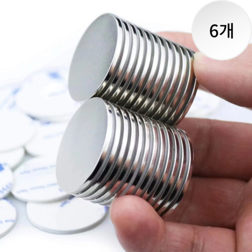 쇼픽스 초강력 네오디움 원형 자석 30mm x 3mm, 6개