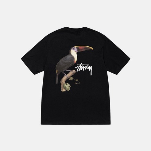 스투시 반팔 티셔츠 투칸 프린트 베이직 블랙 TOUCAN TEE