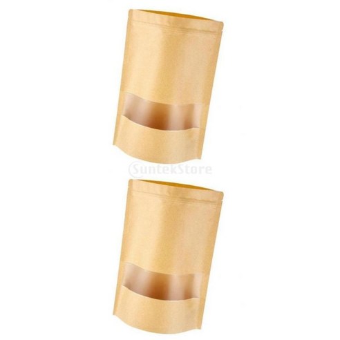 50pcs Resealable 크래프트 종이 가방 창 과일 차 선물 패키지 셀프 씰링 16x22 4cm+50pcs Resealable 크래프트 종이 가방 창, 갈색, 크라프트 지