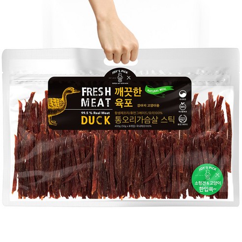 조이스픽 깨끗한 육포 통가슴살오리 스틱 400g, 단품