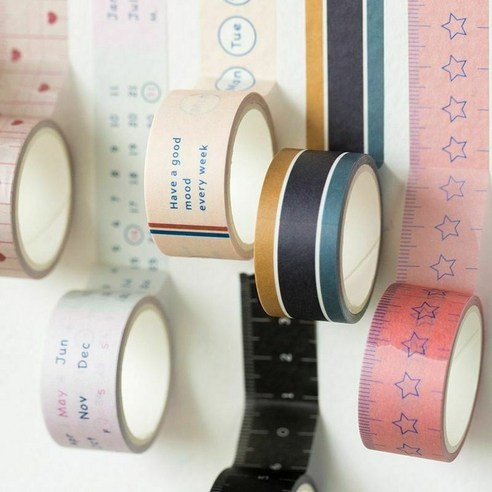장식 Washi 테이프 마스킹 스티커 Diy 앨범 일기 편지지 공급, B, 보여진 바와 같이