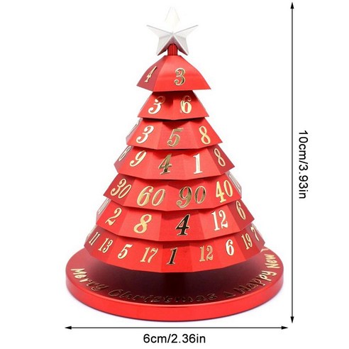TeeFly 크리스마스 트리 주사위 데스크탑 장식 장난감 휴가 선물 어린이와 친구를위한, 빨간색/