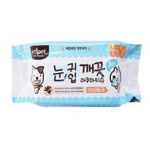 에티펫 반려동물용 눈귀입 깨끗 아쿠아티슈 80p, 300g, 3개