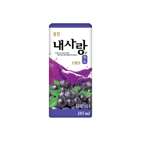 웅진식품 내사랑 드링크 멸균팩 음료, 185ml, 24개