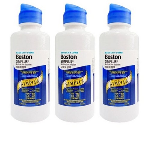 바슈롬 보스톤 심플러스 다목적용 렌즈세정액, 120ml, 3개