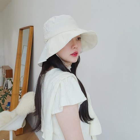 느와드코코 UV 차단 파스텔톤 방수 플랩캡 턱끈 와이어 챙모자 리뷰 차양모자