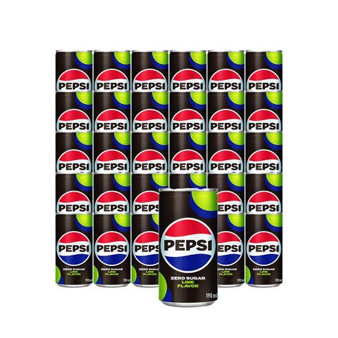 30캔, 190ml, 라임향이 가미된 펩시 콜라 제로 30개 입니다. 펩시제로 30캔, 190ml, 라임향이 가미된 펩시 콜라 제로 30개 입니다. 펩시제로