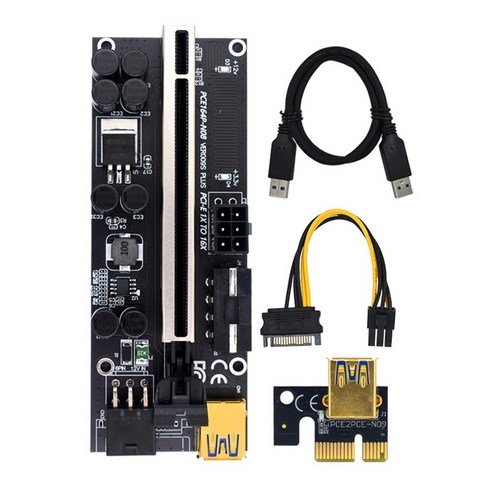 Retemporel PCIE 1X ~ 16X 어댑터 카드 009S 플러스 그래픽 확장 케이블 3 인터페이스 BTC 광부 블랙용 USB3.0 보드, 1개