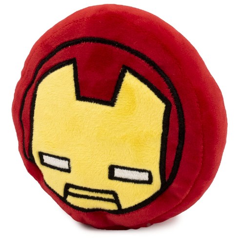 버클다운 도그 토이 스퀴커 플러쉬 강아지용 봉제장난감, 1개, Iron Man Kawaii Face