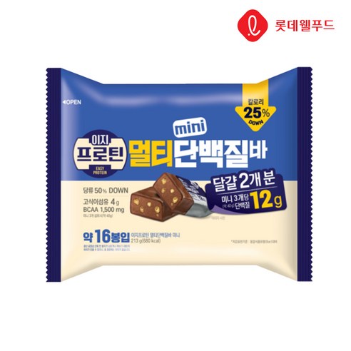 롯데 이지프로틴 멀티단백질바 미니 213g, 1개