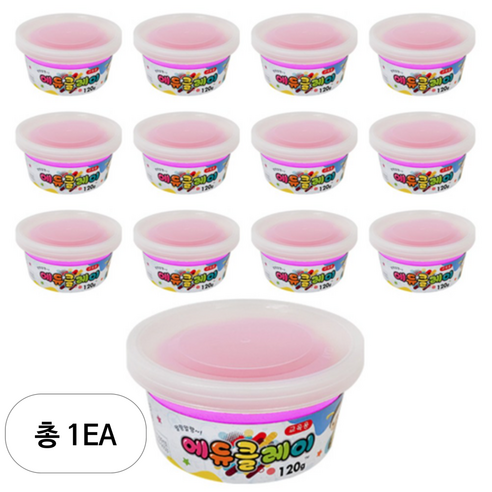 에듀클레이 12p, 형광핑크, 120g, 1세트