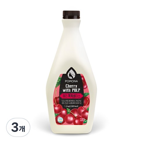 포모나 톡톡 농축 베이스 체리 1.2kg, 1200ml, 3개