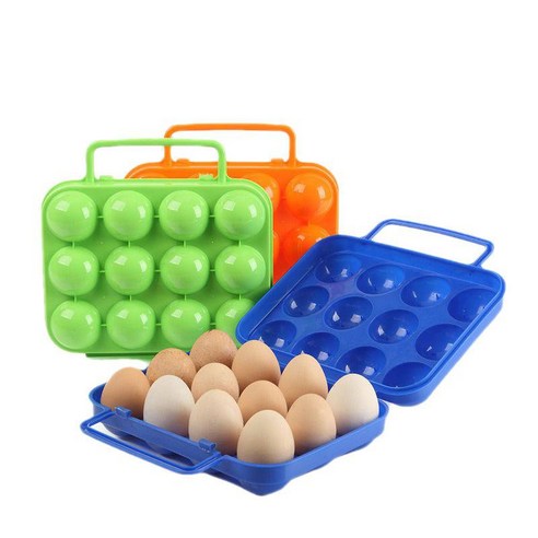 야외 피크닉 계란 상자 안티-산산조각 휴대용 안티-가을 및 안티-충격 휴대용 플라스틱 계란 트레이 작은 저장 상자 계란 낙하 방지 상자, 6 블루
