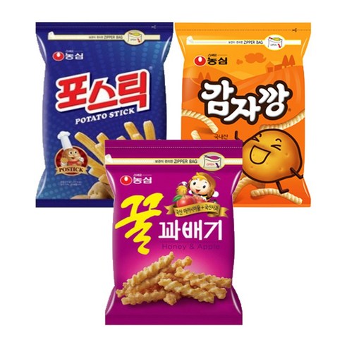 농심 대용량지퍼팩 과자세트, 1세트