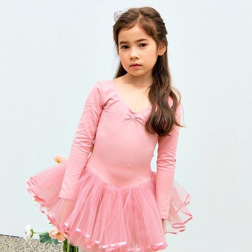 삐에아떼르 여아용 베이직 긴팔 튜튜 발레복 PAB2005