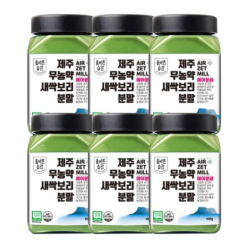 올바른습관 제주 무농약 새싹보리 분말, 200g, 6개