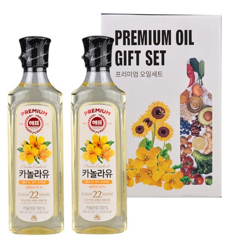 해표 카놀라유500ml 식용유2종선물세트, 해표 카놀라유500ml_2종, 500ml