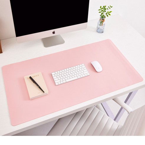 일상공식 가죽 대형 데스크 매트 책상 패드 테이블 와이드 대형 마우스 장패드, 핑크