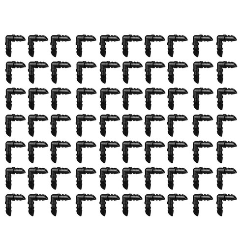 Retemporel 70개 드립 관개 가시 팔꿈치 피팅 또는 스프링클러 시스템 용 범용 1/4 인치 튜빙에 적합, 1개
