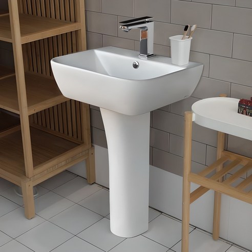 욕실에 품격을 더하다: [고치고] 지리드 ZL-100 1홀 긴다리 세면대 설치 후기 긴다리세면대