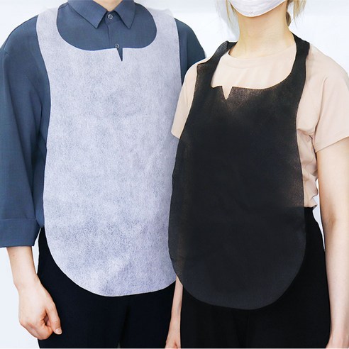 휴크래프트 일회용 앞치마 부직포 위생 앞치마 식당 손님 업소용, 73x40cm, 300매, 블랙
