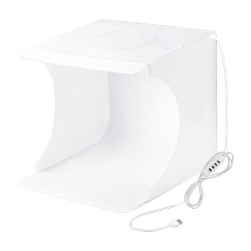 LED 휴대용 라이트 박스 사진 스튜디오 사진 텐트 키트, 22x23x24cm, 화이트, PVC