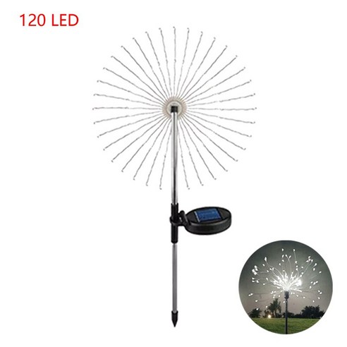 150LED 태양 야외 잔디 민들레 방수 플래시 문자열 조명 잔디 불꽃 램프 정원 크리스마스 장식 안뜰 조명, 3 PCS_120 led white