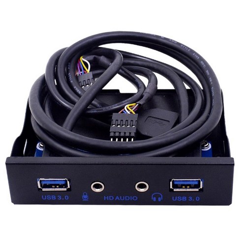 Retemporel 4 포트 USB 3.0 허브 20Pin PC 전면 패널 브래킷 HD 오디오 3.5mm 이어폰 마이크 커넥터 데스크탑 3.5 인치 플로피 디스크, 2_One Size, 1개, 상세 설명 참조0