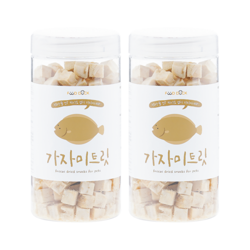 푸드덕펫푸드 강아지 애견 수제 간식 동결건조 큐브 트릿, 2개, 80g, 가자미트릿