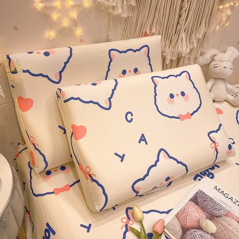 smy라텍스 베개 코트 여름 40X60 목화 베개 스타일 베개 라이너, 색깔6, 48Cmx74cm