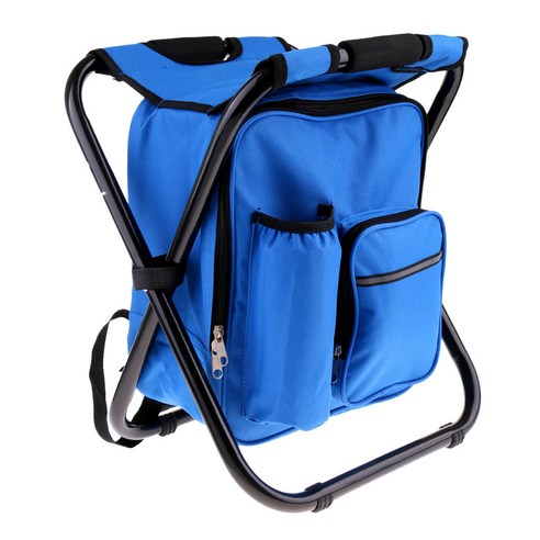 휴대용 배낭형 접이식 캠핑 낚시 의자 다색, 블루